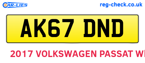 AK67DND are the vehicle registration plates.