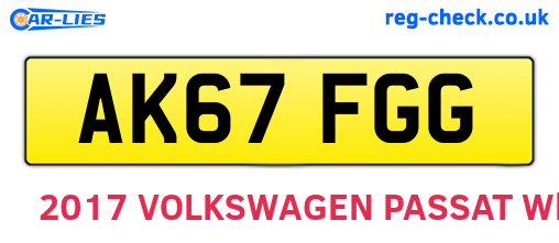 AK67FGG are the vehicle registration plates.