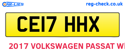 CE17HHX are the vehicle registration plates.