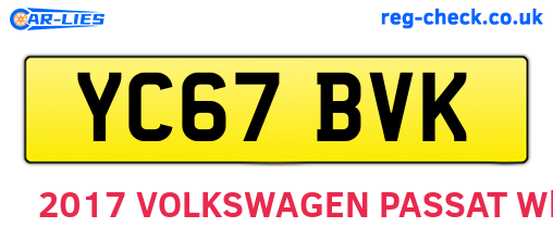 YC67BVK are the vehicle registration plates.
