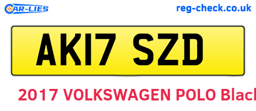 AK17SZD are the vehicle registration plates.