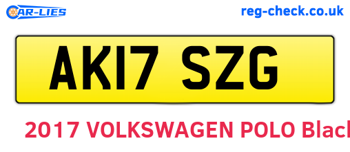AK17SZG are the vehicle registration plates.