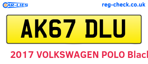AK67DLU are the vehicle registration plates.
