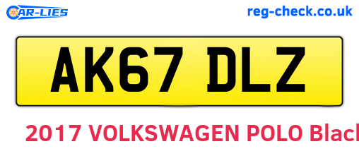 AK67DLZ are the vehicle registration plates.