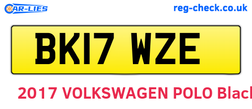 BK17WZE are the vehicle registration plates.