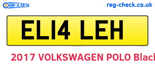 EL14LEH are the vehicle registration plates.