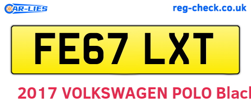 FE67LXT are the vehicle registration plates.