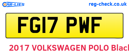 FG17PWF are the vehicle registration plates.