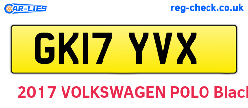 GK17YVX are the vehicle registration plates.