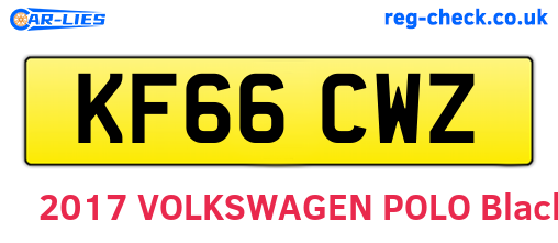 KF66CWZ are the vehicle registration plates.