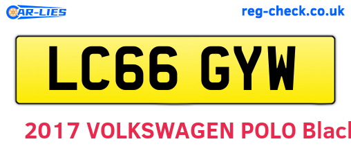 LC66GYW are the vehicle registration plates.