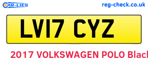 LV17CYZ are the vehicle registration plates.
