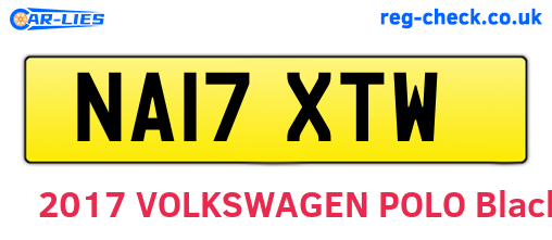 NA17XTW are the vehicle registration plates.