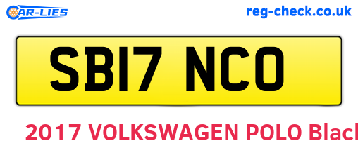 SB17NCO are the vehicle registration plates.