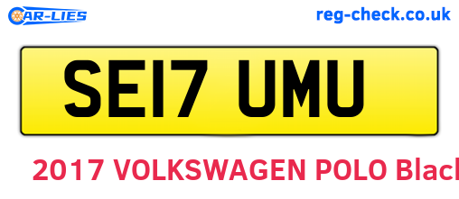 SE17UMU are the vehicle registration plates.
