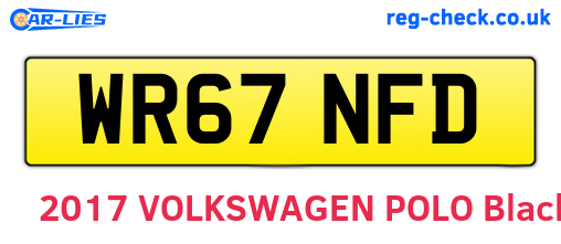 WR67NFD are the vehicle registration plates.