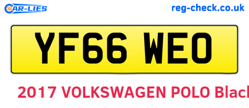 YF66WEO are the vehicle registration plates.
