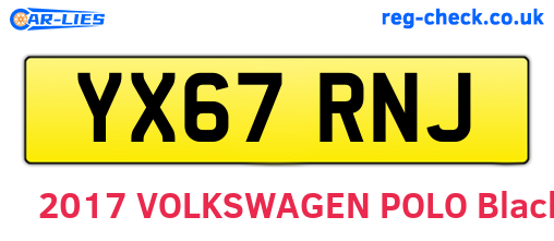 YX67RNJ are the vehicle registration plates.