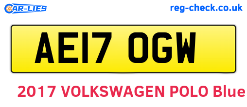 AE17OGW are the vehicle registration plates.