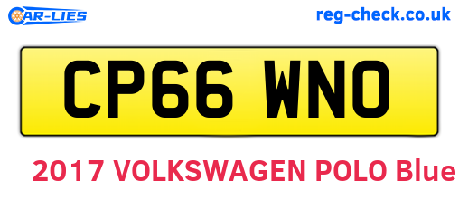 CP66WNO are the vehicle registration plates.