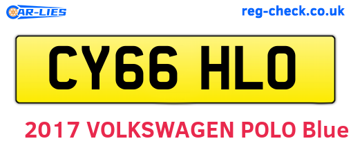 CY66HLO are the vehicle registration plates.