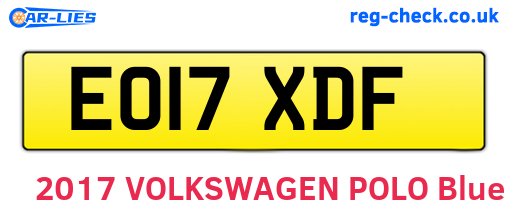 EO17XDF are the vehicle registration plates.