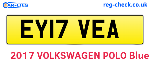 EY17VEA are the vehicle registration plates.