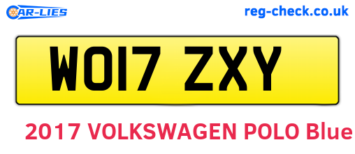WO17ZXY are the vehicle registration plates.
