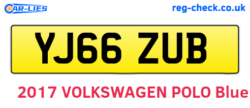 YJ66ZUB are the vehicle registration plates.
