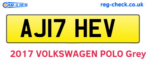 AJ17HEV are the vehicle registration plates.