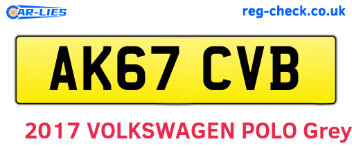 AK67CVB are the vehicle registration plates.