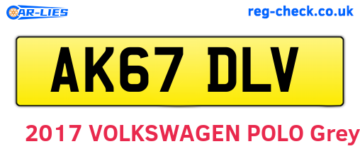 AK67DLV are the vehicle registration plates.