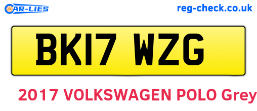 BK17WZG are the vehicle registration plates.