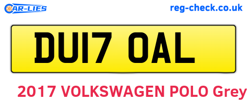 DU17OAL are the vehicle registration plates.