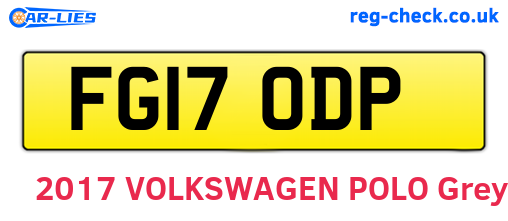 FG17ODP are the vehicle registration plates.