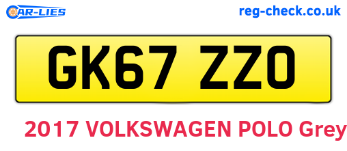 GK67ZZO are the vehicle registration plates.