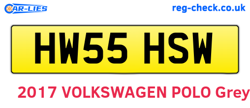HW55HSW are the vehicle registration plates.