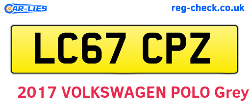 LC67CPZ are the vehicle registration plates.
