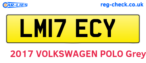 LM17ECY are the vehicle registration plates.