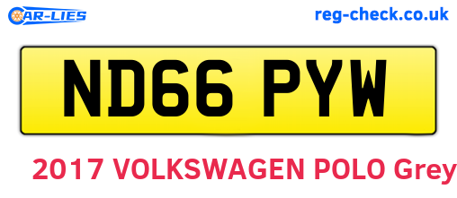 ND66PYW are the vehicle registration plates.