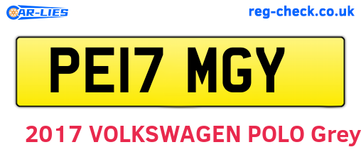 PE17MGY are the vehicle registration plates.