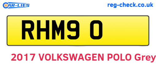 RHM90 are the vehicle registration plates.