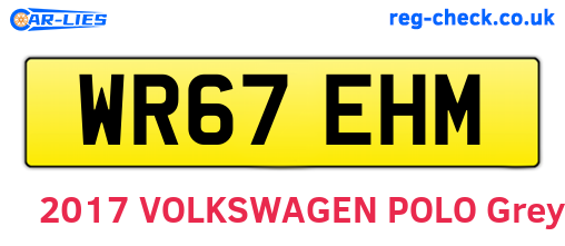 WR67EHM are the vehicle registration plates.