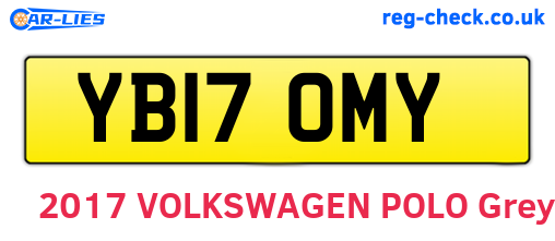 YB17OMY are the vehicle registration plates.