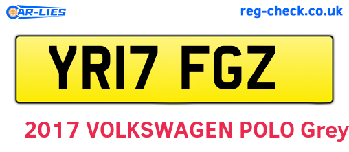 YR17FGZ are the vehicle registration plates.