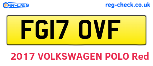 FG17OVF are the vehicle registration plates.