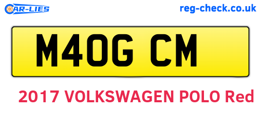 M40GCM are the vehicle registration plates.