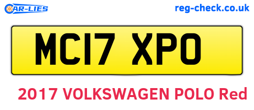 MC17XPO are the vehicle registration plates.