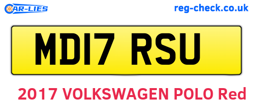 MD17RSU are the vehicle registration plates.