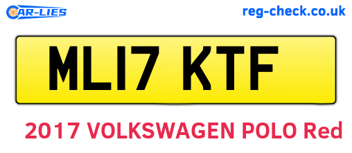 ML17KTF are the vehicle registration plates.